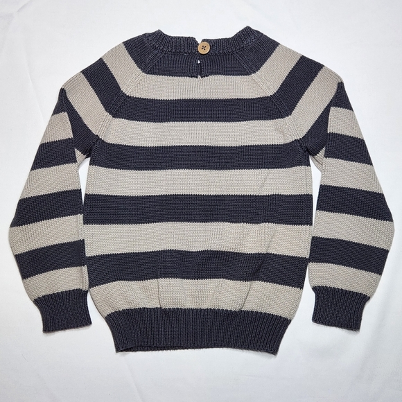 Jamie Kay Striped Crewneck Sweater with Button closure Size 2 Colors Drk&Lt Grey - Picture 8 of 8